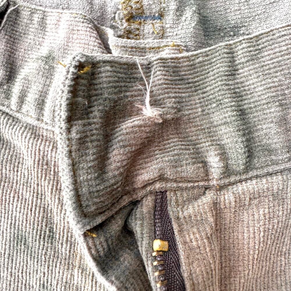 Grateful Dead Corduroy Pants Womens S Olive Green Tie Dye 50th Patch Hippie Boho - Picture 7 of 11